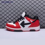OFF-WHITE Out Of Office OOO Low Tops Black White Red Unisex - Image 3