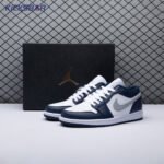 Jordan 1 Low Wolf Grey Midnight Navy 553558-141 Unisex